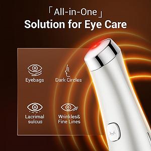 Масажер для очей TOUCHBeauty Ultrasonic з нагрівом, LED терапія, червоний synthetic.ua - Фото 1