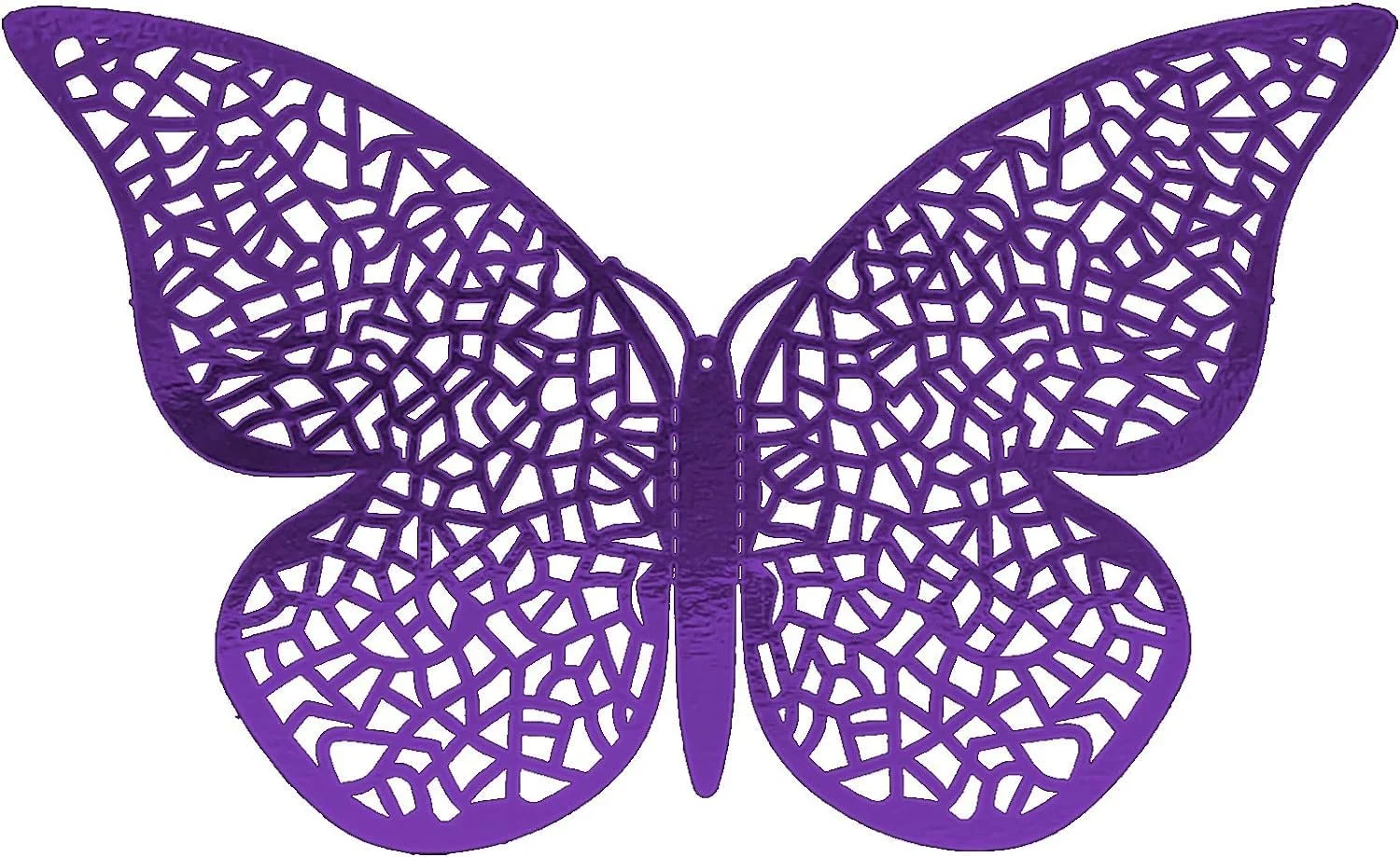 Наклейки на стіну 3D Метелики 150 шт. 3 розміри Ажурні Фіолетові, фото №7
