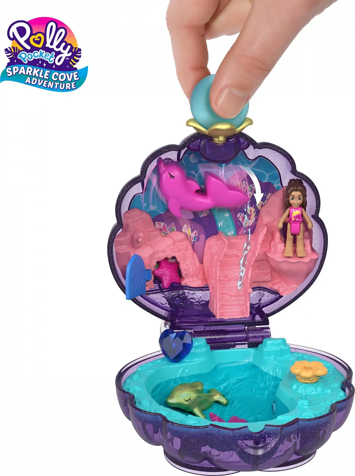 Игрушка Polly Pocket Shell Compact с куклой и морским питомцем, фото №4