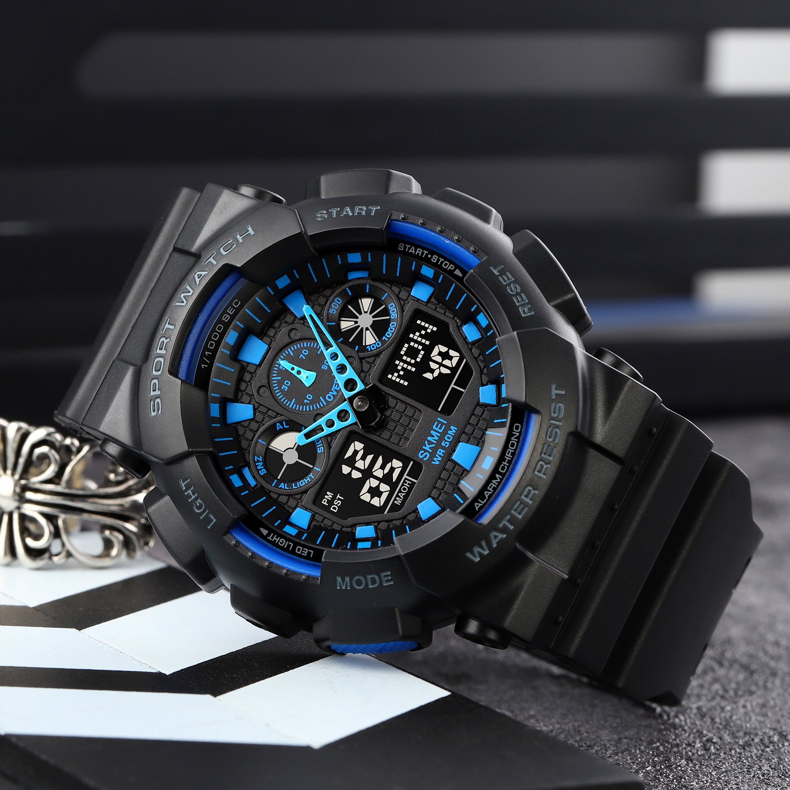 Годинник Skmei 1832 Black-Blue, фото №4