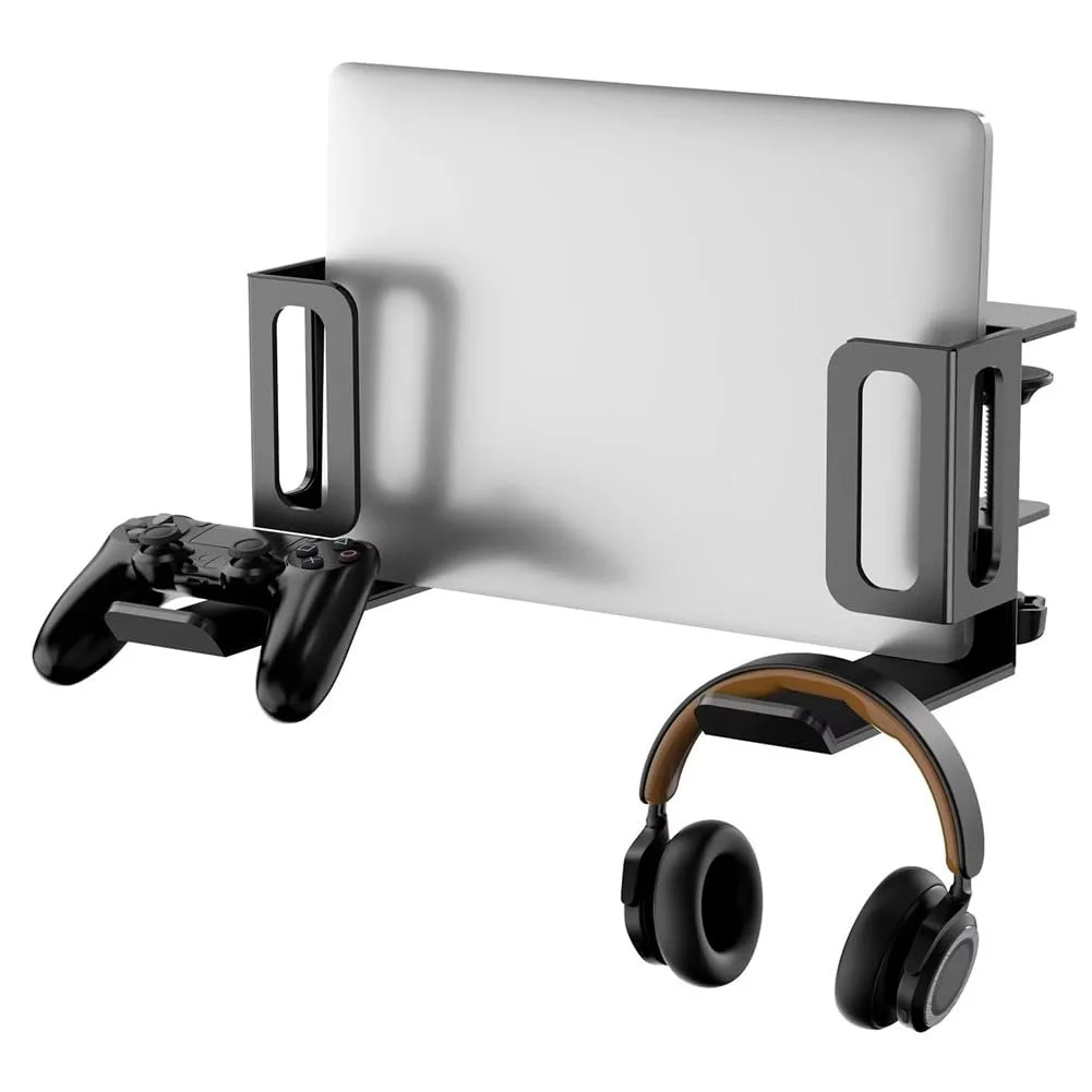 Вертикальная Подставка Органайзер для ноутбука для стола без сверления Регулируемый Держатель для ноутбука Настольный Зажим Черный Черный, фото №1 Вертикальная Подставка Органайзер для ноутбука для стола без сверления Регулируемый Держатель для ноутбука Настольный Зажим Черный Черный, фото №1