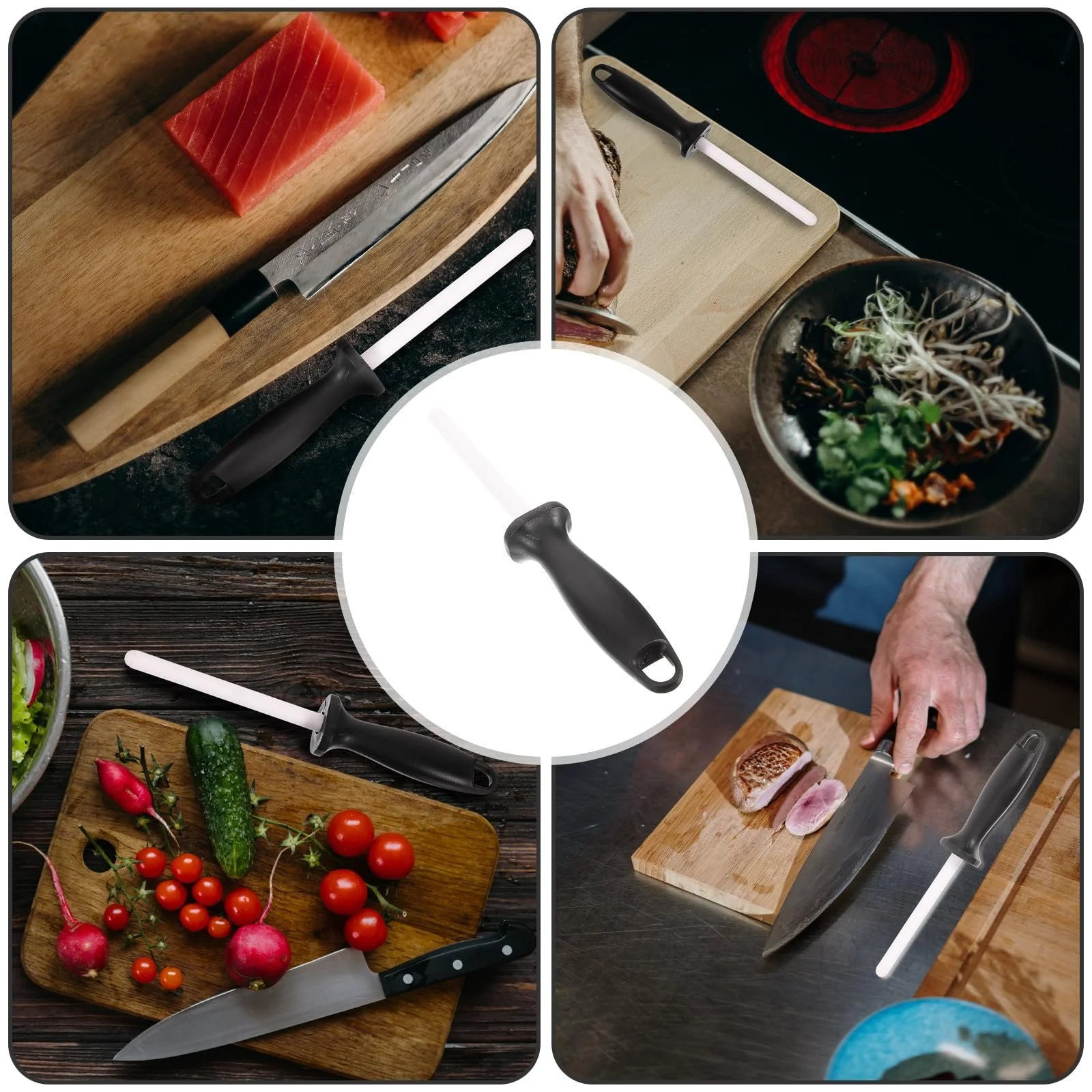 Мусат керамічний TOPBATHY Professional Ceramic зносостійкий ергономічний, фото №4