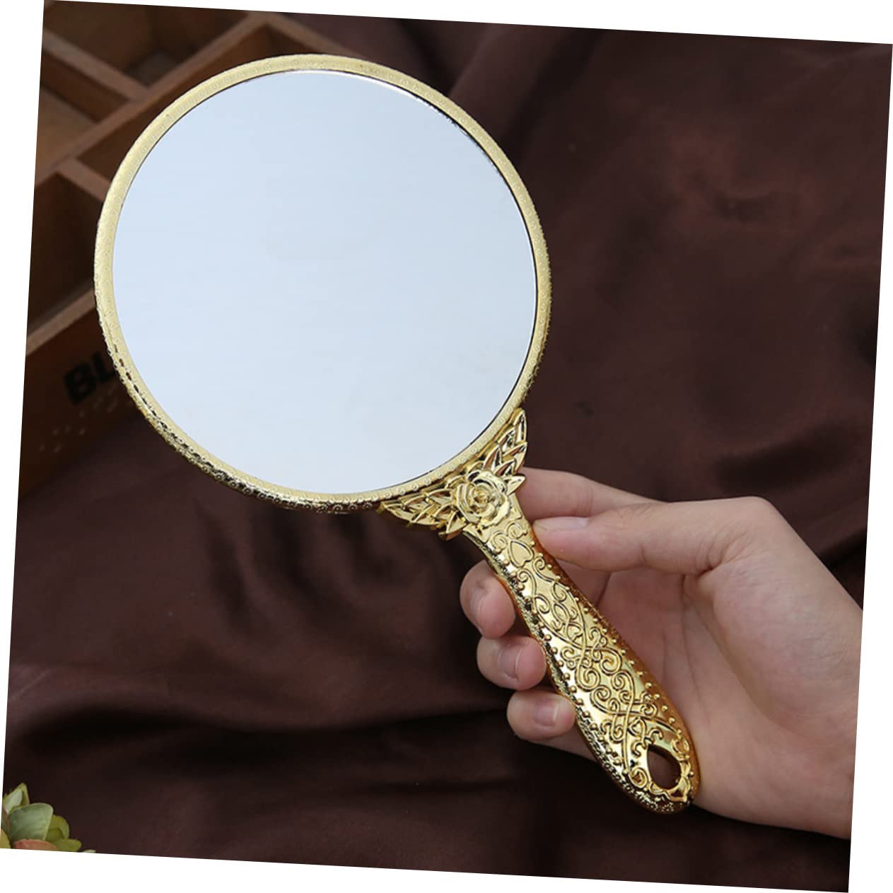 Зеркало Angoily Make-Up с ручкой Розы, фото №4 Зеркало Angoily Make-Up с ручкой Розы, фото №4