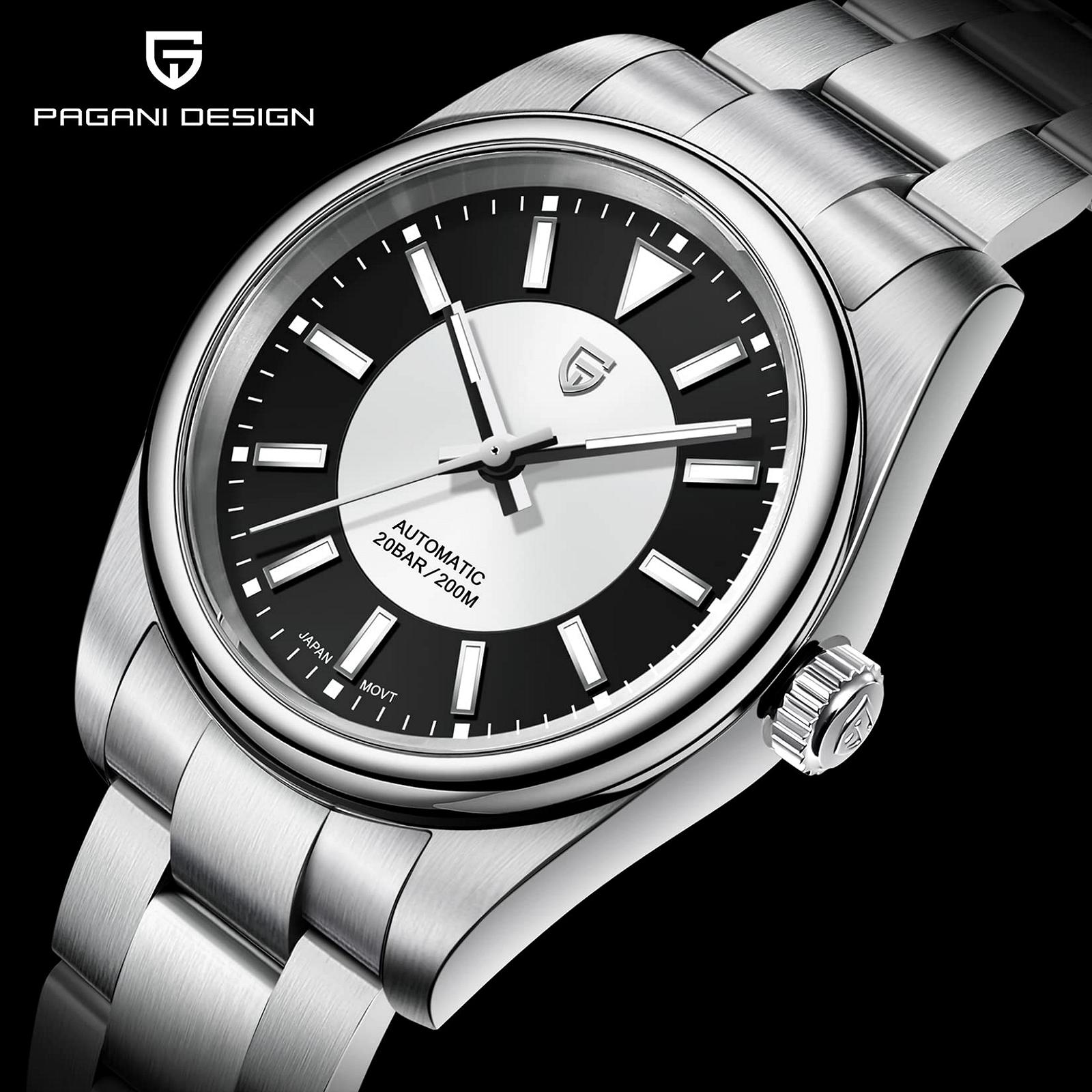 Часы Pagani Design Мужские Автоматические GMT Бизнес Спорт Механические Водонепроницаемые 100М Аналоговые Нержавеющая сталь Черный, фото №2