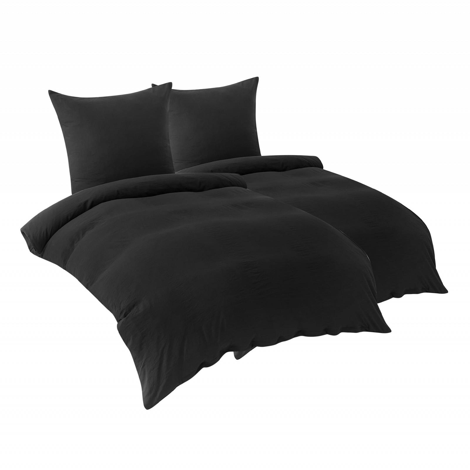 Постільна білизна BEDSURE 135 x 200 см, 4 предмети, чорна, м'яка, з бавовни, як Oeko-Tex, набір постільної білизни, 2 підковдри 135 x 200 см з блискавкою і 2 наволочки 80 x 80 см, фото №7