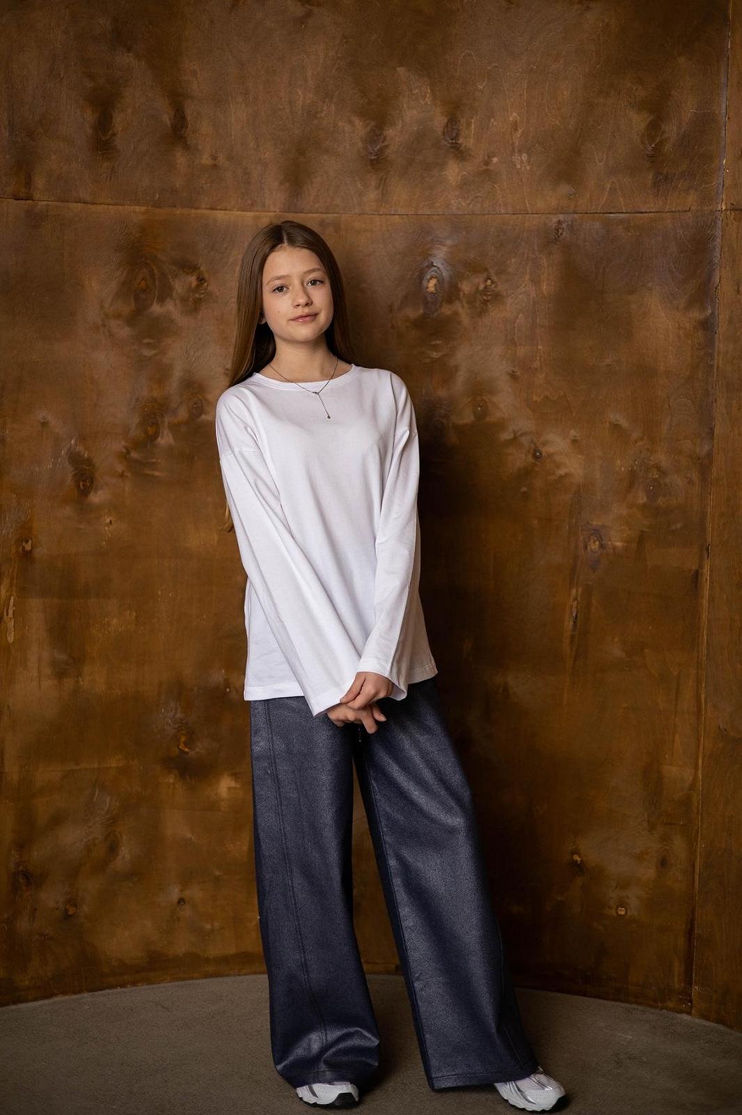 Трендові блискучі джинси з напиленням - сині та темно-сині від 140 до 164 см, фото №8