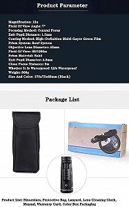 Монокуляр Telezoom Teleskop 12x50 FMC-Objektiv/Bak4 Водонепроницаемый для наблюдения за птицами, звездного неба, путешествий synthetic.ua - Фото 1