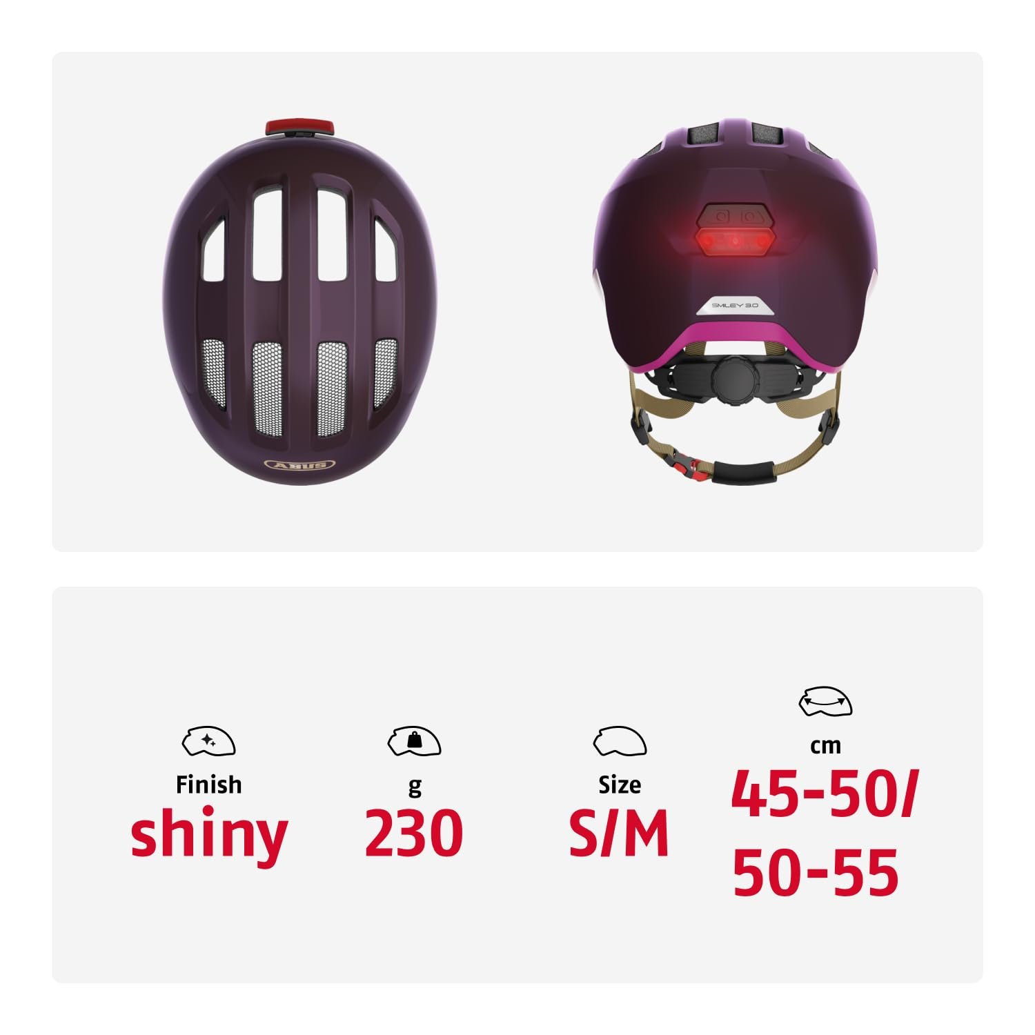 Шолом Дитячий ABUS Smiley 3.0 ACE LED з підсвічуванням, фото №5