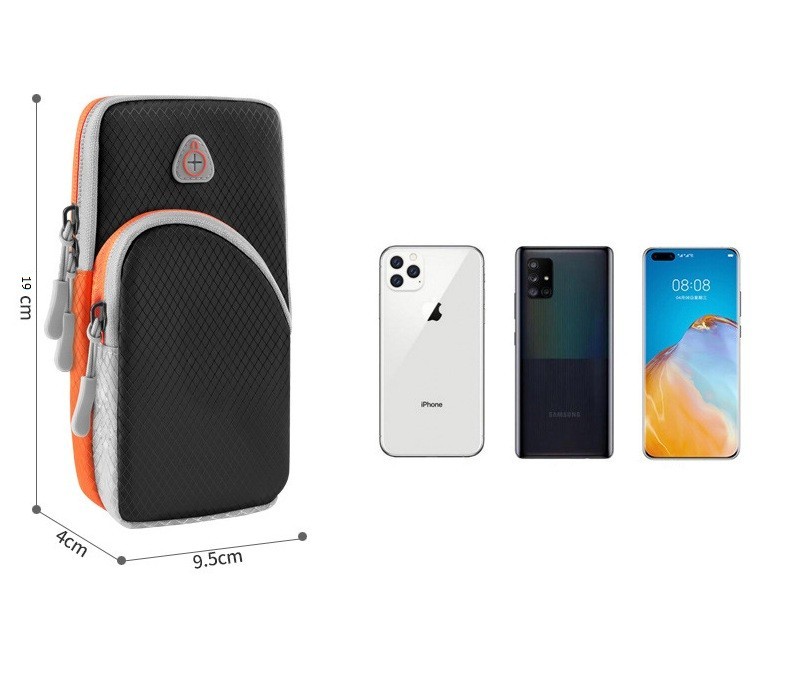 Cумка для бега на руку с 2 карманами Psheko 19х9.5 см Черная, фото №2 Cумка для бега на руку с 2 карманами Psheko 19х9.5 см Черная, фото №2