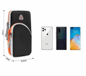 Cумка для бега на руку с 2 карманами Psheko 19х9.5 см Черная synthetic.ua - Фото 1