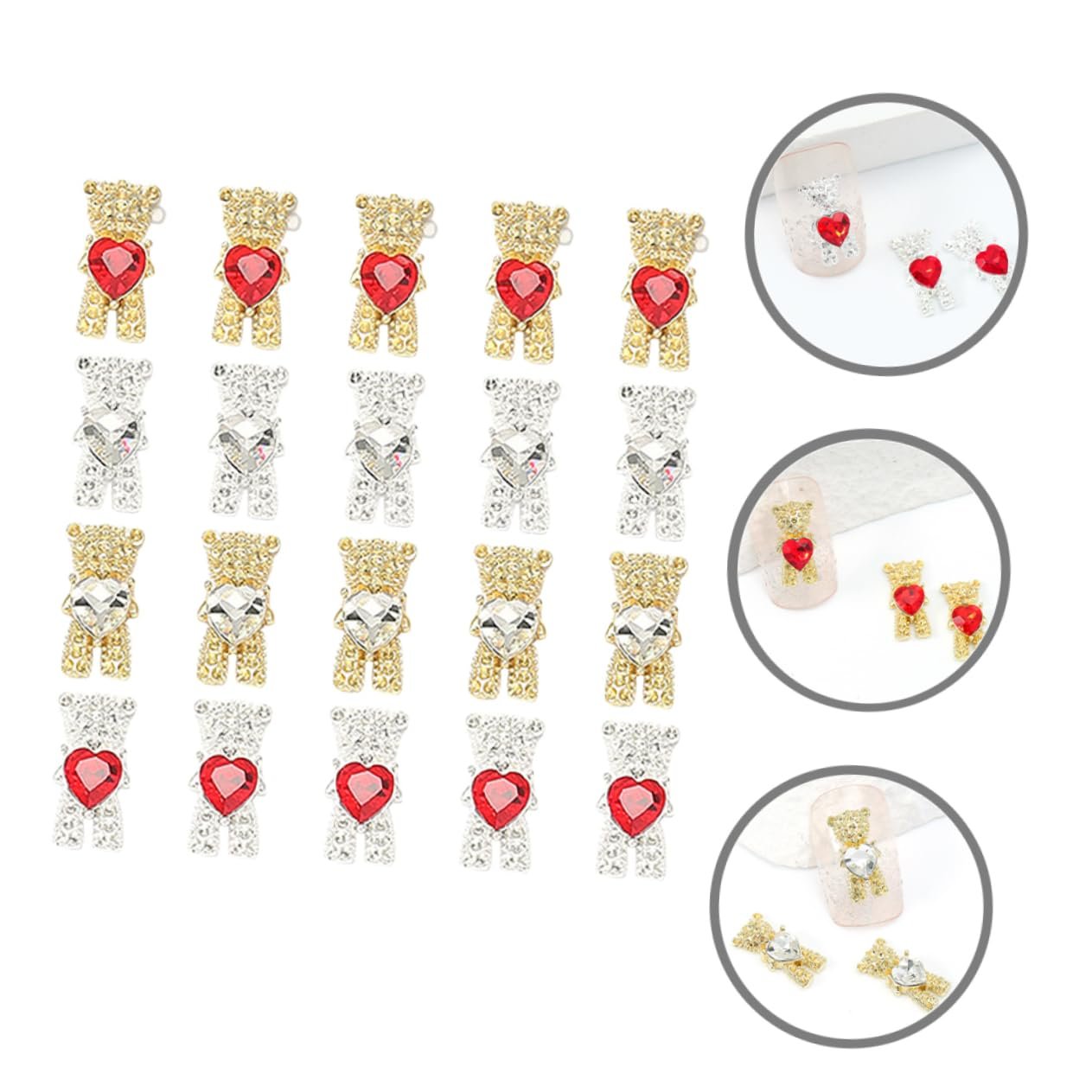 Стрази для нігтів Ведмедики POPETPOP. Прикраси для манікюру, фото №9