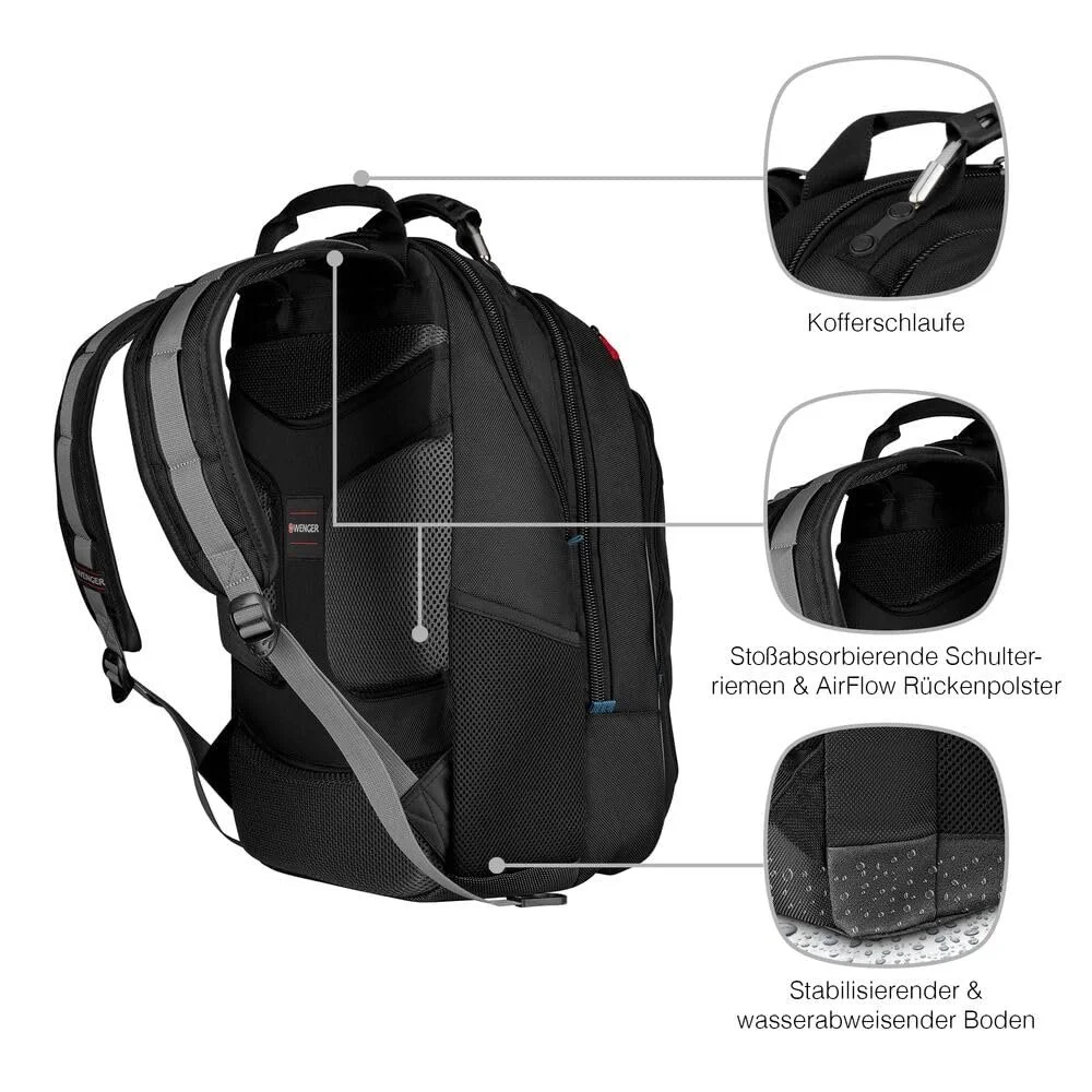 Рюкзак для ноутбука Wenger Carbon 600637 17" 24 L Black, фото №5 Рюкзак для ноутбука Wenger Carbon 600637 17" 24 L Black, фото №5