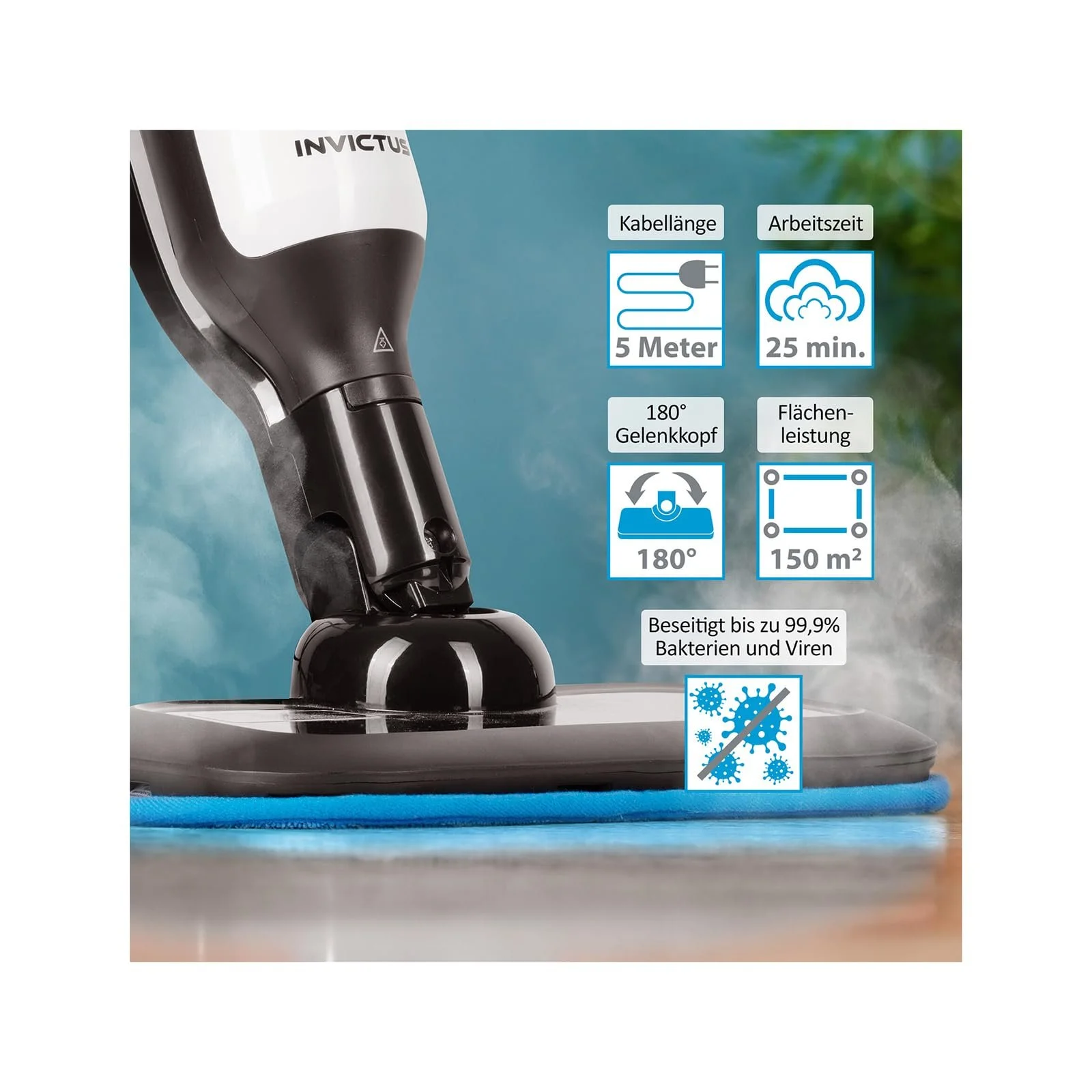 Пароочисник ручний та для підлоги Invictus 2.0 Набір 16 предметів, фото №8 Пароочисник ручний та для підлоги Invictus 2.0 Набір 16 предметів, фото №8