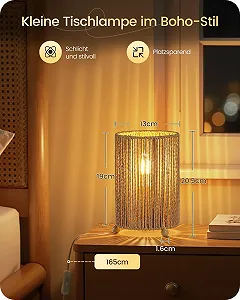 Настільна лампа приліжкова ZS11TLDP205 Бохо ротанг з кабелем світлодіодна лампа 4 Вт 2400 К набір з 2 шт. synthetic.ua - Фото 1