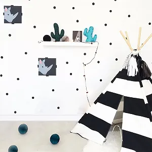 Наклейки на стіну Polka Dot Вінілові Кола 1.2 дюйма 216 шт. Чорні - Фото 1
