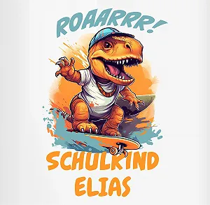 Скарбничка Школяр Динозавр на скейтборді Біла 2023 School synthetic.ua - Фото 1