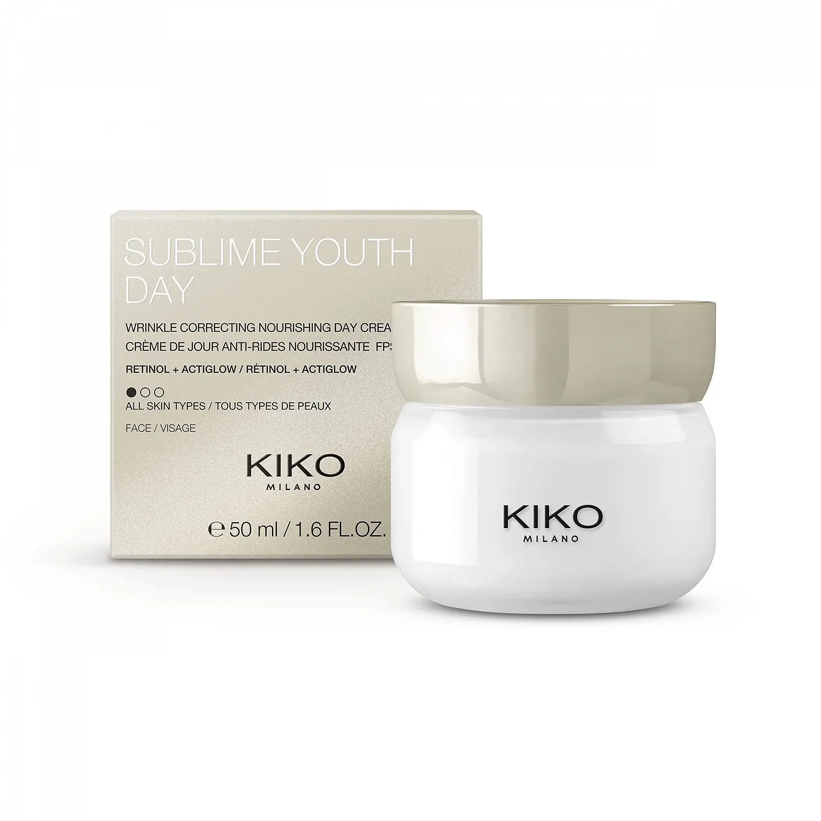 Денний крем KIKO Milano Sublime Youth Day Живильний проти зморшок з ретинолом SPF 15, фото №1