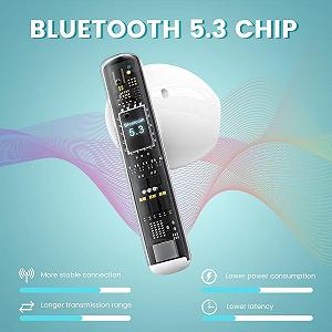 Bluetooth Наушники Вкладыши Bluetooth 5.3 YHFvesv, 50 часов, глубокий бас, шумоподавление, сенсорное управление, IP7 водонепроницаемые, спортивные synthetic.ua - Фото 1