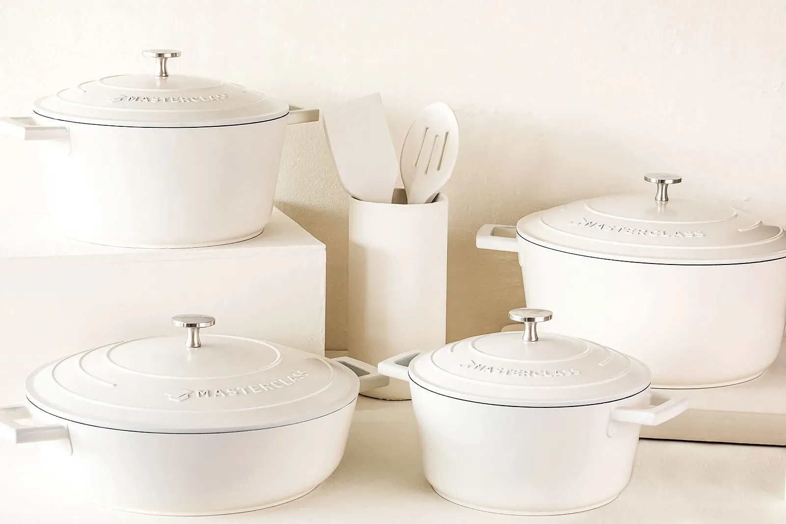 Каструля-сотейник MasterClass Литий алюміній 28 см 4 л Кремова Подарункова упаковка, фото №13