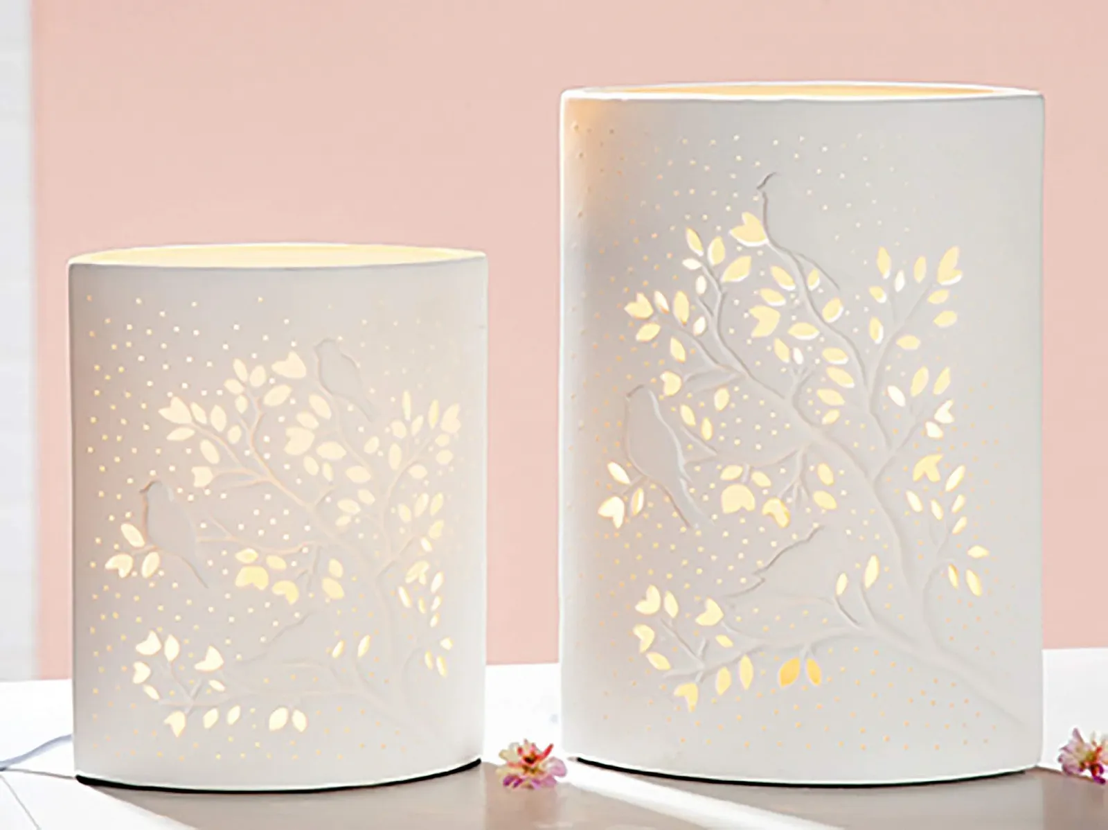 Настільна лампа Gilde Prickel порцелянова біла, фото №2