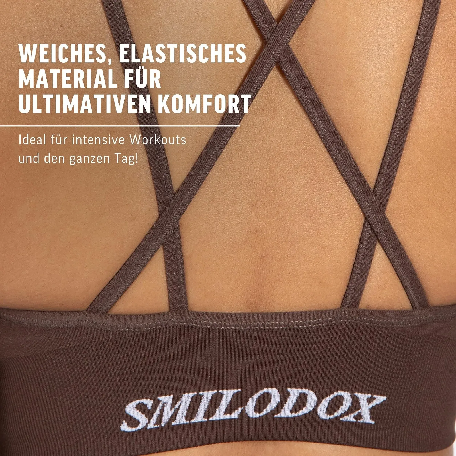 Спортивный бюстгальтер SMILODOX Katrin Scrunch с V-образным вырезом и съемными чашками, фото №6 Спортивный бюстгальтер SMILODOX Katrin Scrunch с V-образным вырезом и съемными чашками, фото №6