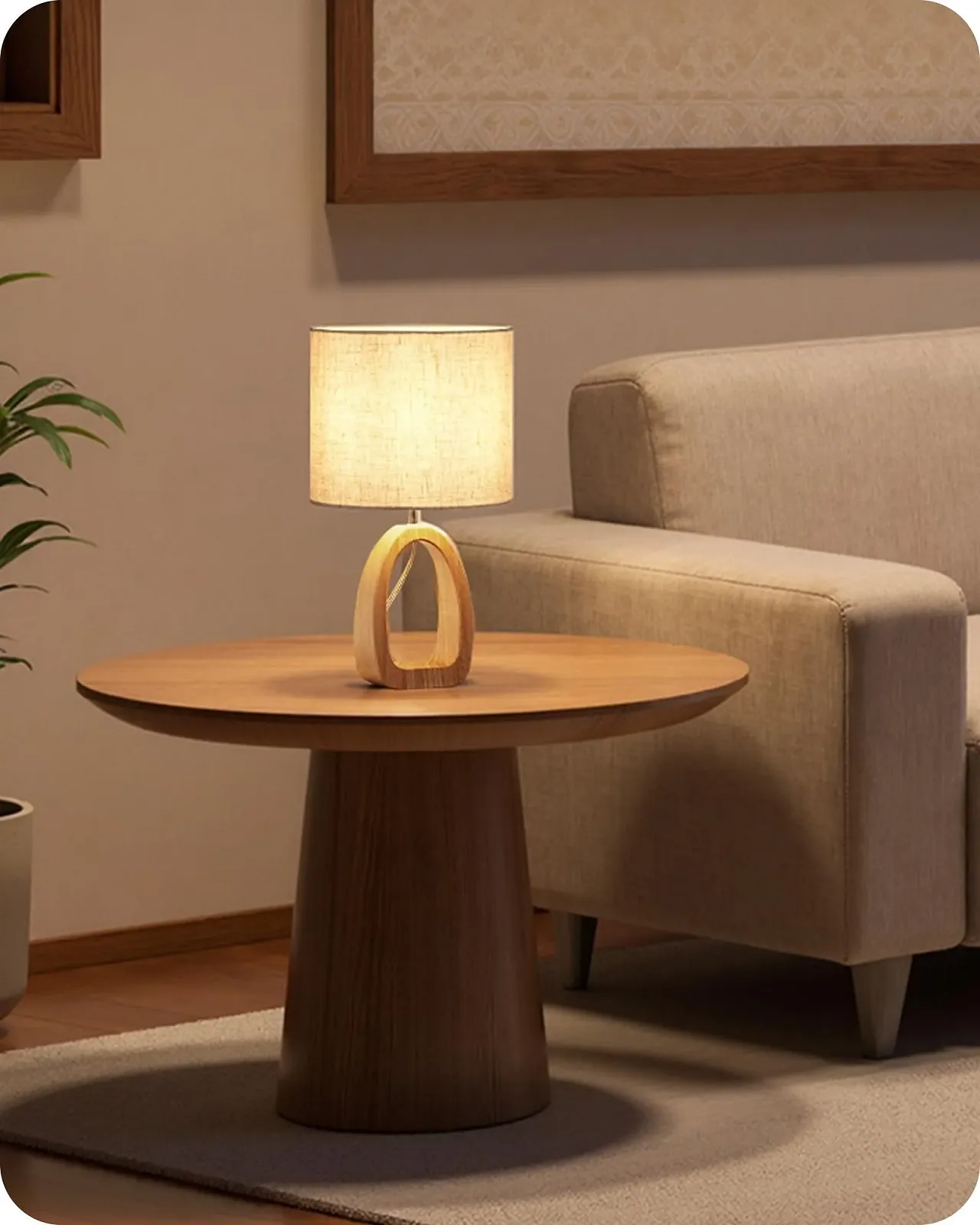 Настільна лампа Modern Wooden Bedside Lamp ZME07TLD05N1 E27 2700K Beige, фото №9