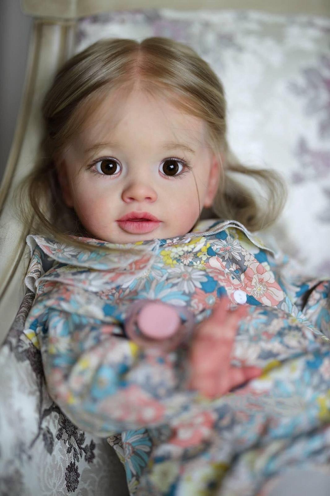 Кукла Anano Lifelike Baby 26 дюймов Реборн Длинные волосы Виниловые конечности Одежда Тело Новорожденный малыш 3D Цвет текстуры кожи для детей, фото №5