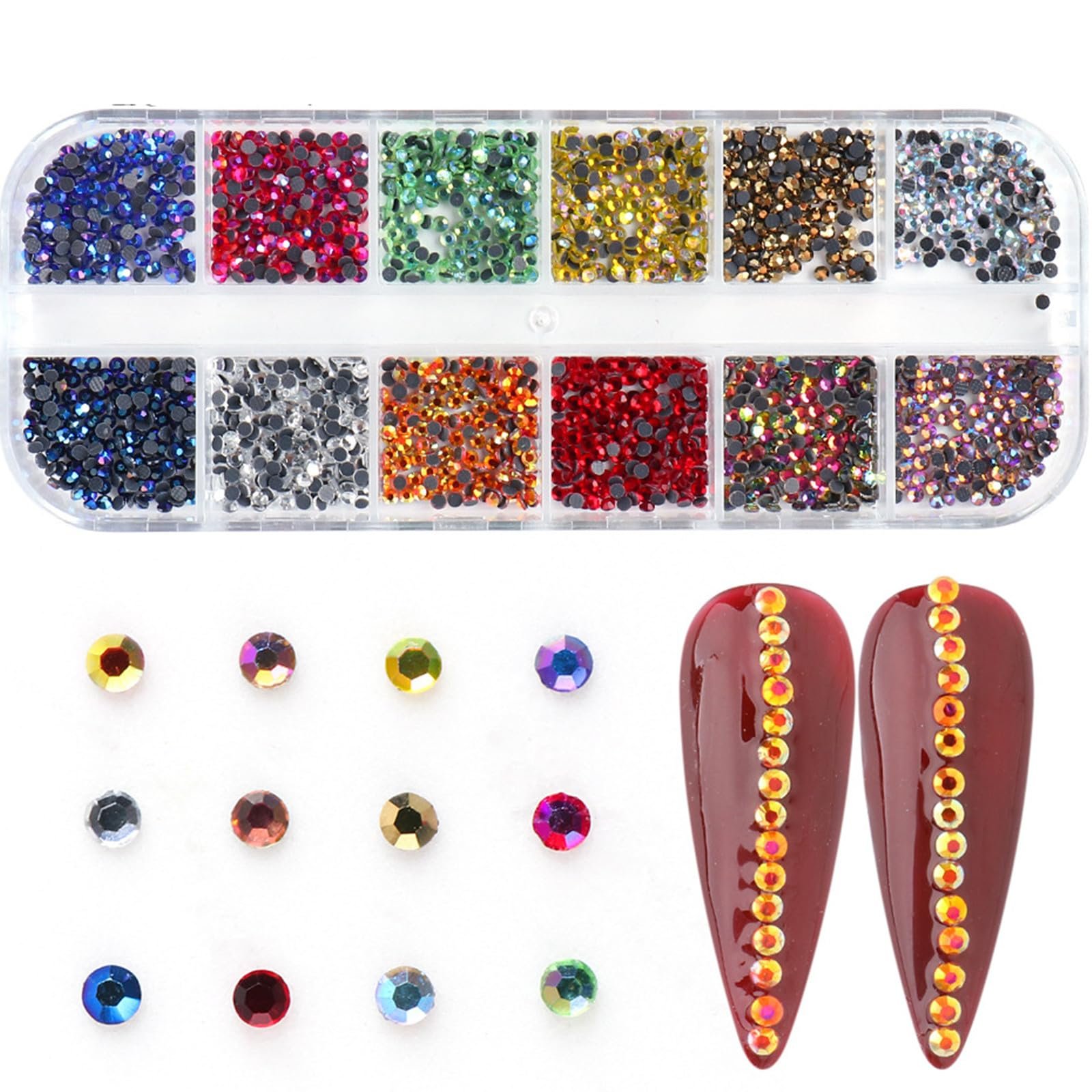 Стразы для ногтей круглые кристаллические драгоценные камни для мобильного телефона, ювелирных изделий, ожерелья, браслета, поделок, нейл-арта, фото №1