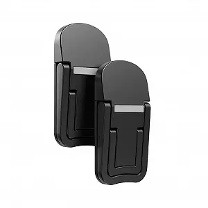 Підставка для ноутбука портативна, набір 2 шт, самоклеюча, складна, регульована по висоті, невидима, чорна - Фото 1