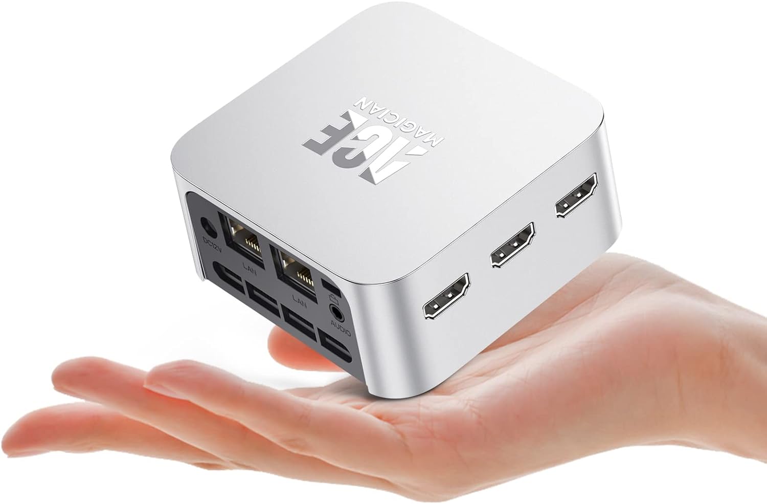 Мини ПК Acemagician T8 Plus / Intel N95 / RAM 8GB / SSD 512GB / 3 x HDMI / 2 х LAN / Wi-Fi 5 / Bluetooth 4.2 / Windows 11 / Серебристый, фото №1