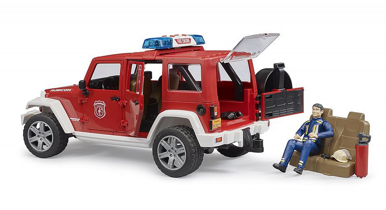 Іграшковий автомобіль Bruder Jeep Wrangler Unlimited Rubicon Fire Department Vehicle з набором пожежника, фото №7