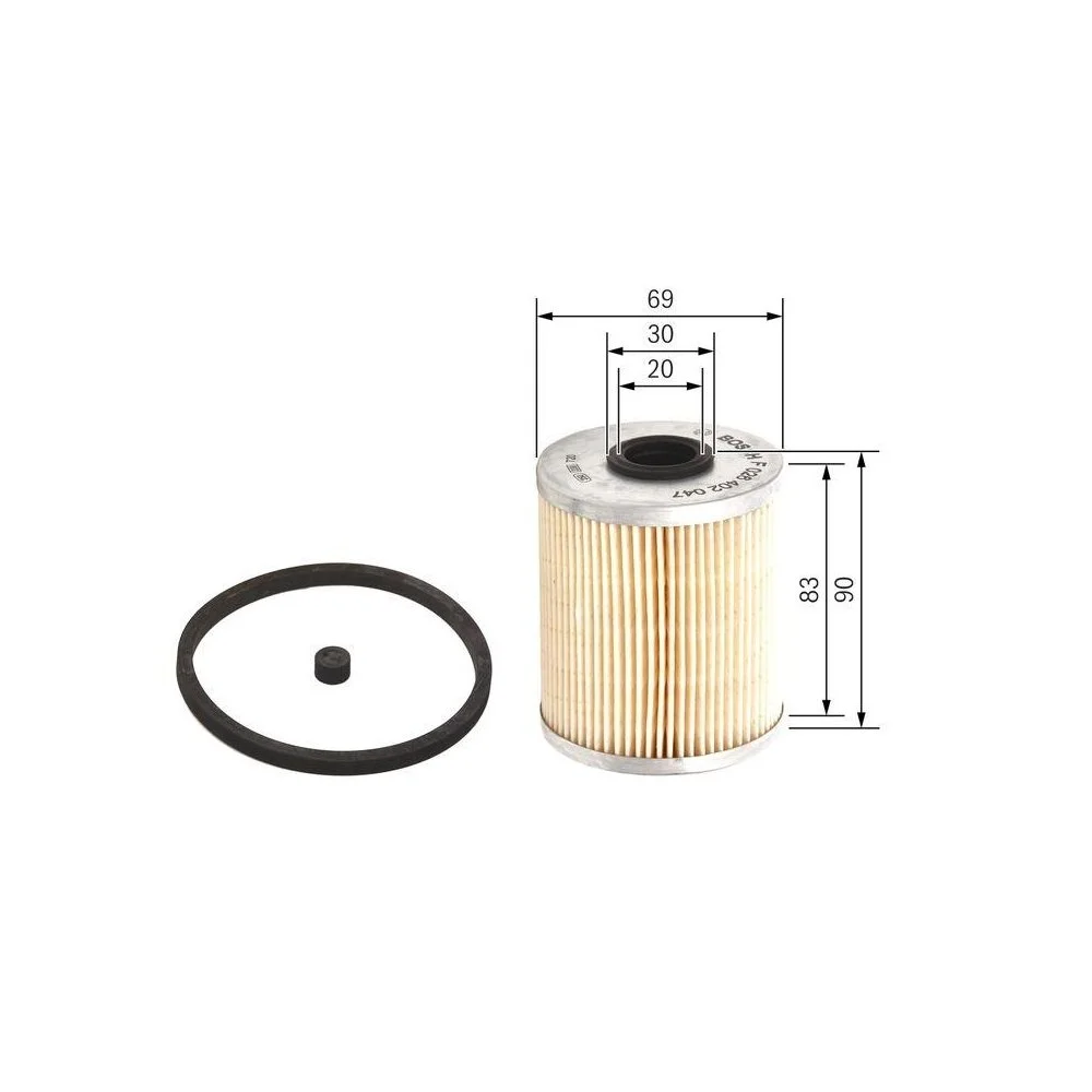 Паливний фільтр BOSCH F 026 402 047 для FIAT GMC NISSAN OPEL RENAULT VAUXHALL, фото №1