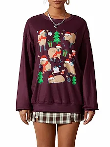 Жіночий Світшот SANSIWU З Різдвяним Принтом - Фото 1