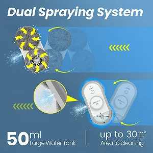 Робот для мойки окон AlfaBot X8, электрический, автоматический распылитель воды, резервуар для воды 50 мл synthetic.ua - Фото 1