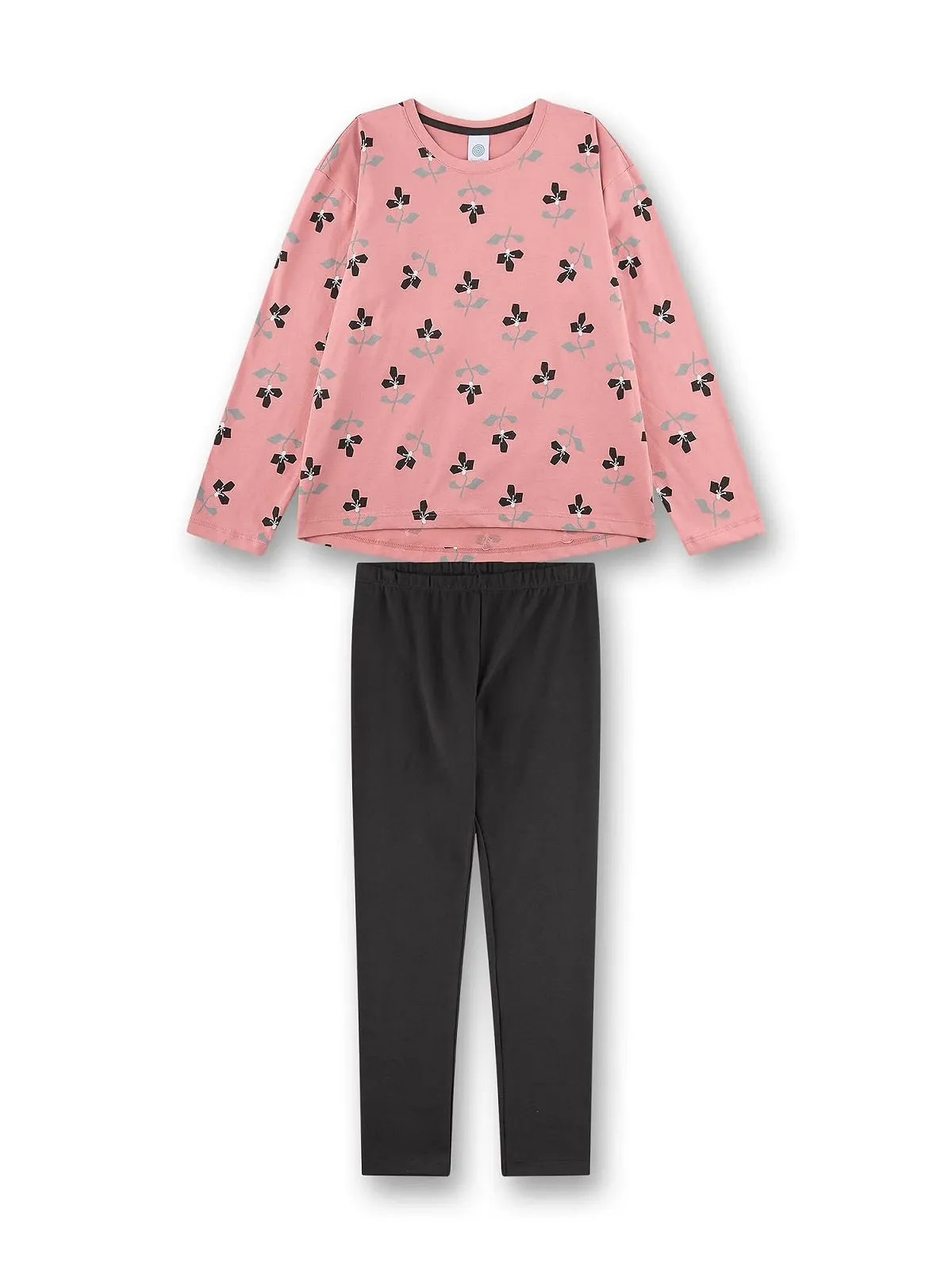 Піжама Sanetta для дівчинки довга рожева Квіти, фото №1 Піжама Sanetta для дівчинки довга рожева Квіти, фото №1