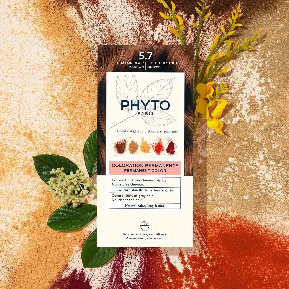 Фарба для волосся Phyto PhytoColor 5.7 Світлий Каштановий Коричневий, фото №2 Фарба для волосся Phyto PhytoColor 5.7 Світлий Каштановий Коричневий, фото №2