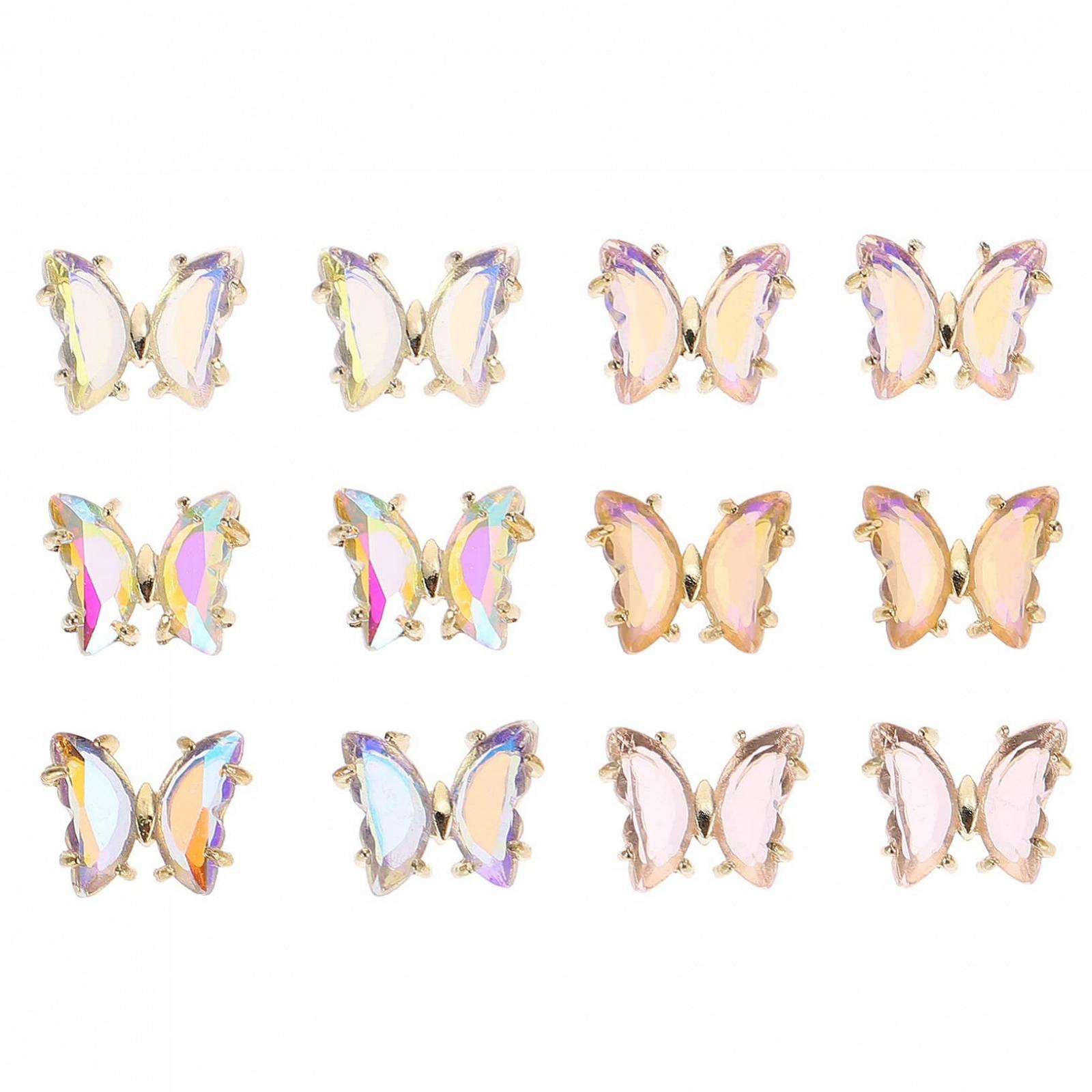 Украшение для ногтей Бабочка FRCOLOR 36 шт., подвеска для маникюра, стразы, украшения для ногтей, бриллиантовые орнаменты, украшения для маникюра, аксессуары для ногтей, 3D цинк, фото №1