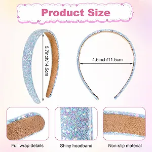 Набір із 3 дитячих обручів для волосся з блискітками synthetic.ua - Фото 1