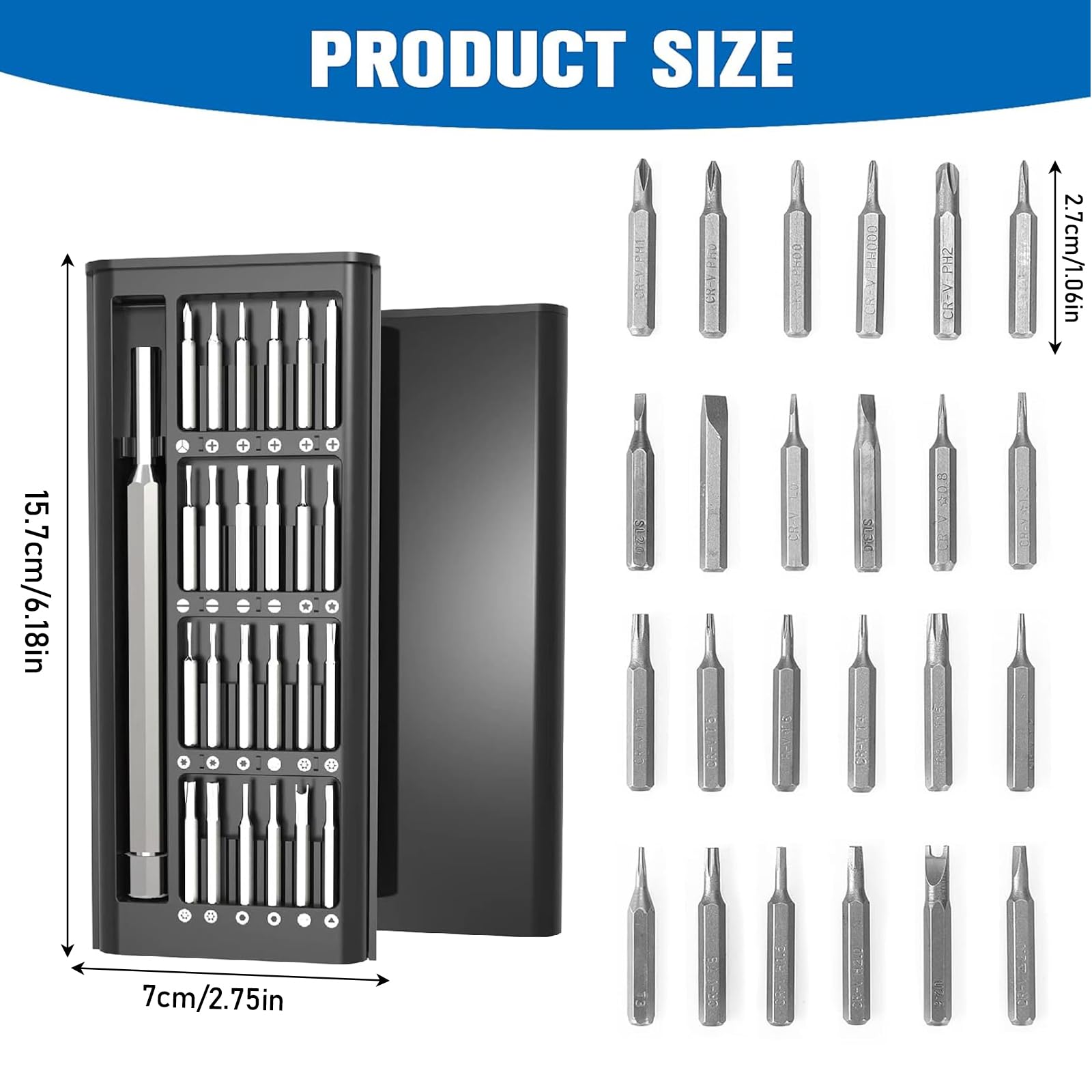 Набор отвёрток MisFun Precision 25 в 1 с 24 насадками, фото №2