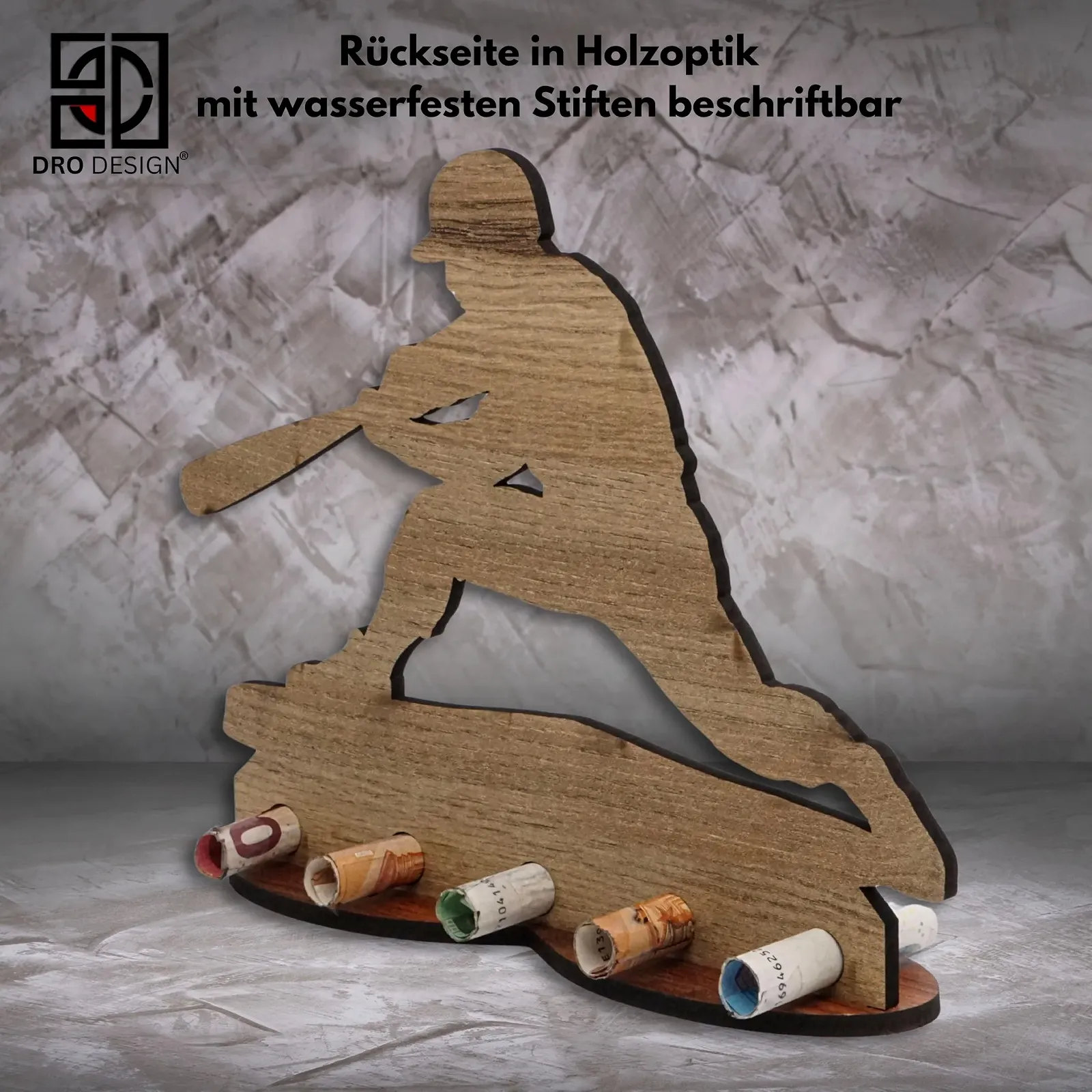 Креативный денежный подарок DRO Design Деревянный вид Бейсбольный мотив Украшение, фото №6 Креативный денежный подарок DRO Design Деревянный вид Бейсбольный мотив Украшение, фото №6