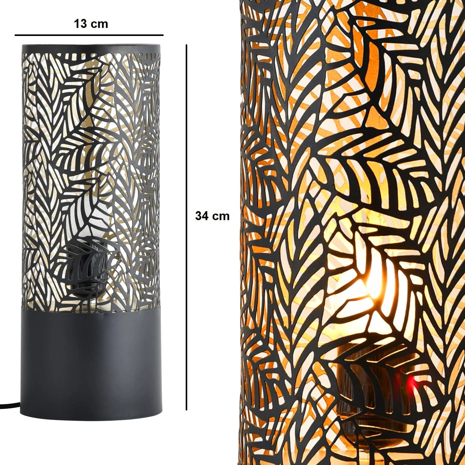 Настільна лампа Marrakech Verdure 34 см Метал Black Gold E27, фото №6