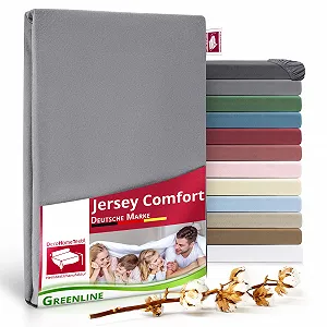 Простыня на резинке Greenline Premium Jersey Хлопок 100% Серый 90-100 x 200 см (до 30 см). Также подходит для кроватей Box Spring - Фото 1