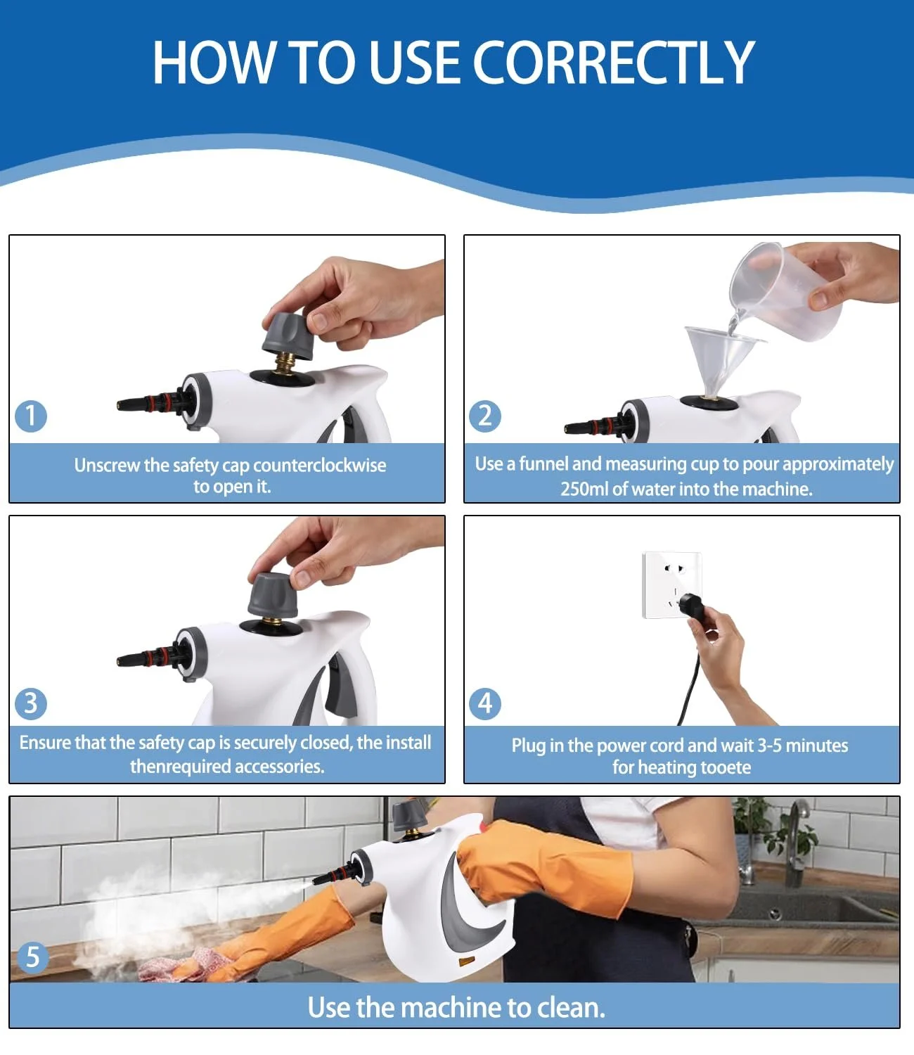 Пароочиститель Zaxiva 1050 Вт с 12 аксессуарами Давление пара 3,2 бар, фото №7 Пароочиститель Zaxiva 1050 Вт с 12 аксессуарами Давление пара 3,2 бар, фото №7