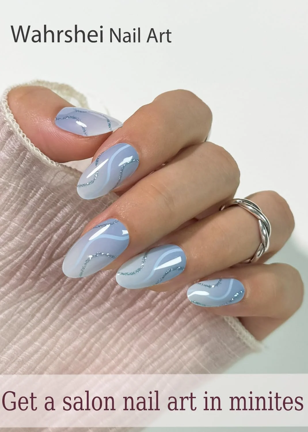 Гелевые наклейки для ногтей UV 20 штук Baby Blue Ombre самоклеящиеся, фото №4 Гелевые наклейки для ногтей UV 20 штук Baby Blue Ombre самоклеящиеся, фото №4