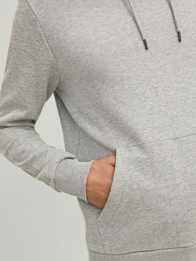 Худі JJLOCK SWEAT HOOD 12213245-Light Grey Melange SMALL Jack&Jones Сірий L, фото №3