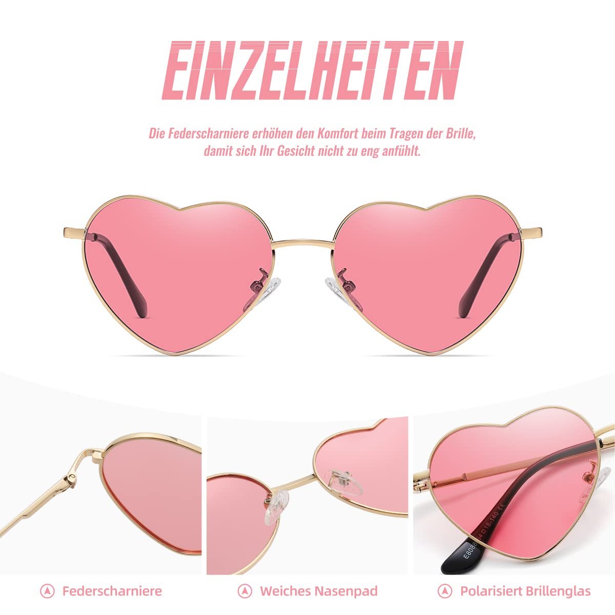 Сонцезахисні окуляри Серце Musivon Поляризовані Вінтажні, фото №4