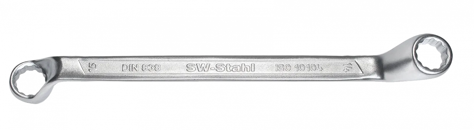 Ключ кольцевой двусторонний SW-STAHL 01210L, 14 x 15 мм, изогнутый, фото №1