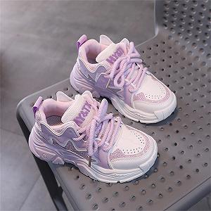 Модные спортивные туфли для девочек Удобная плоская подошва для отдыха на все сезоны synthetic.ua - Фото 1