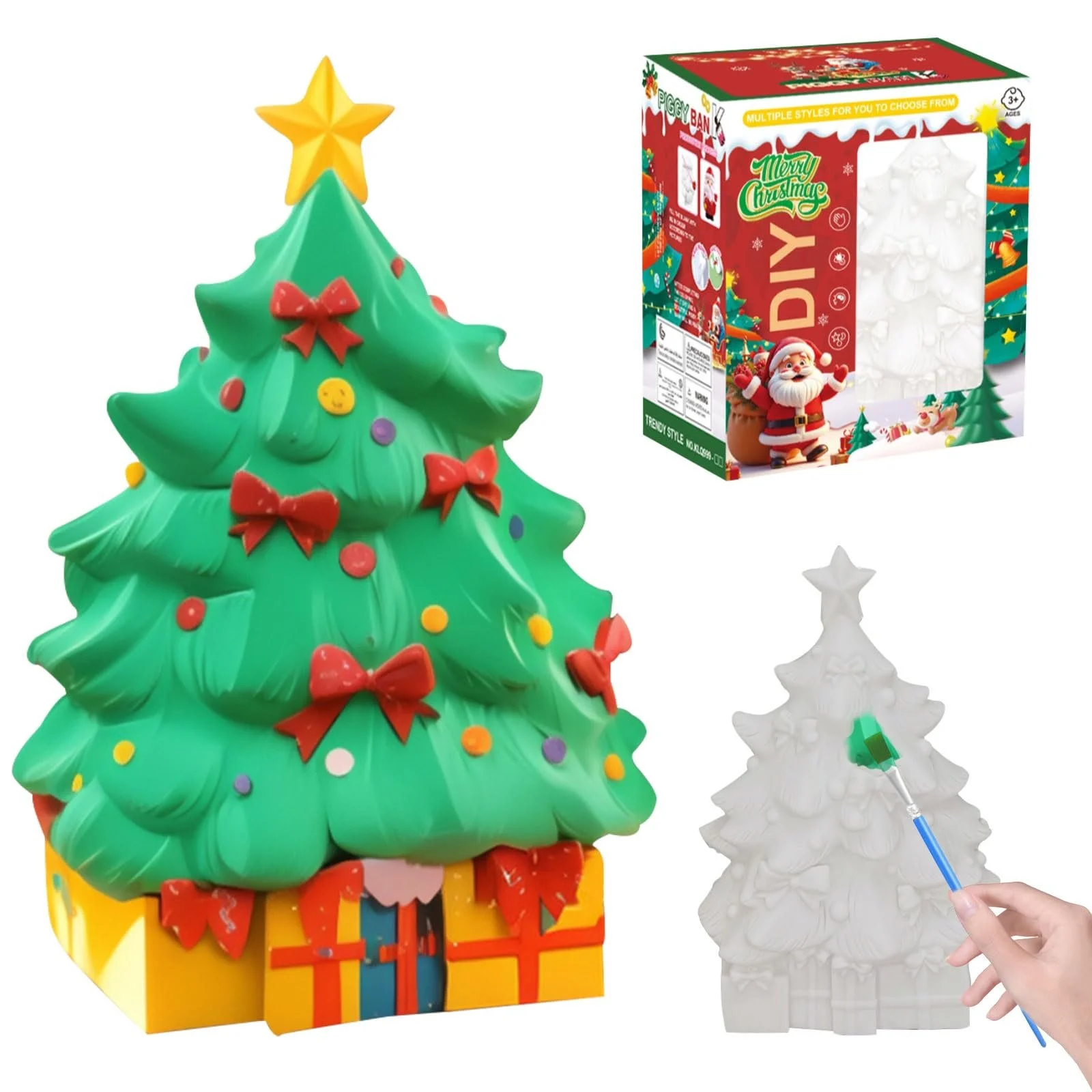 Скарбничка для розфарбовування DIY Christmas Tree Набір для творчості Ялинка, фото №1