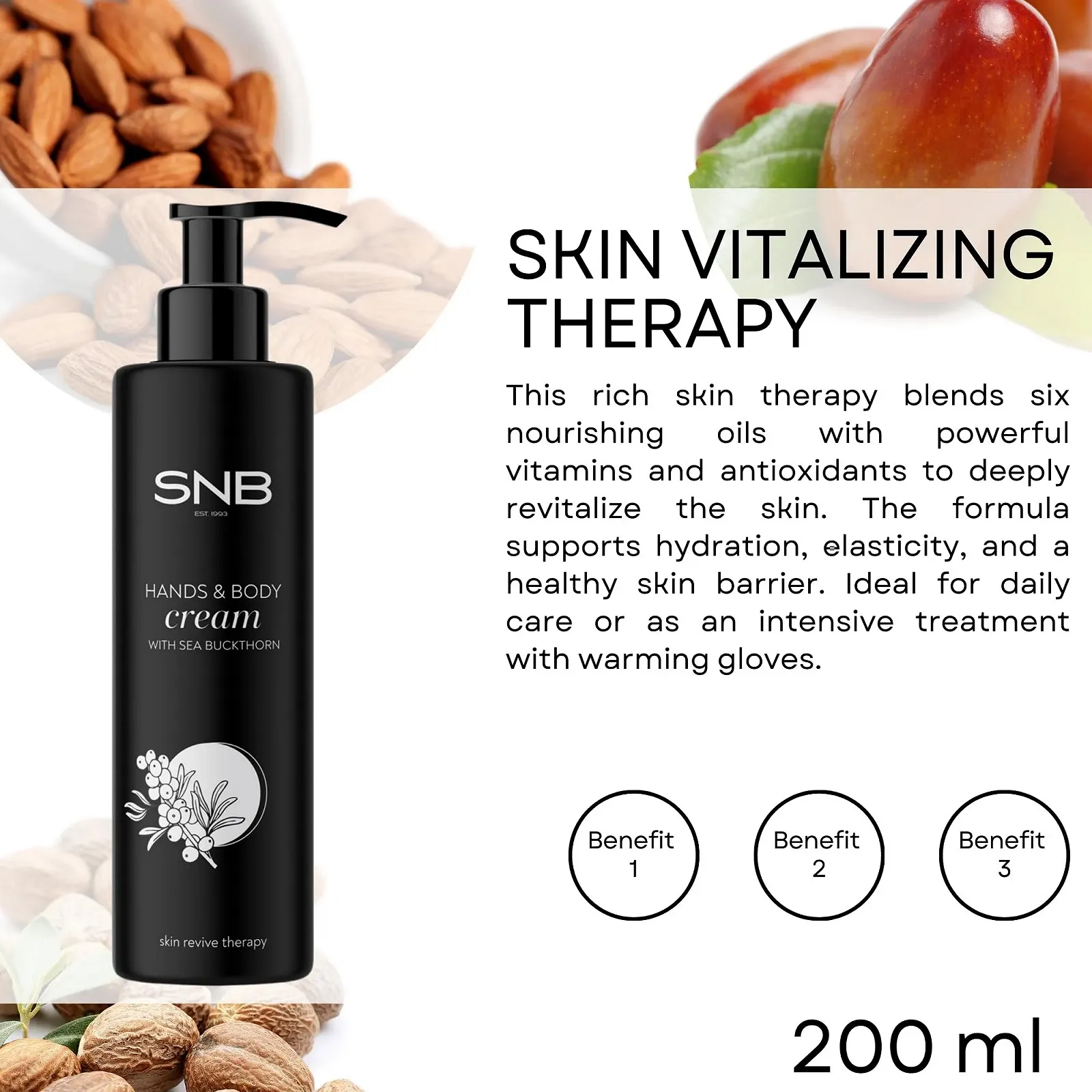 Крем для рук SNB Professional Skin Revive Therapy з олією жожоба, 200 мл, фото №2